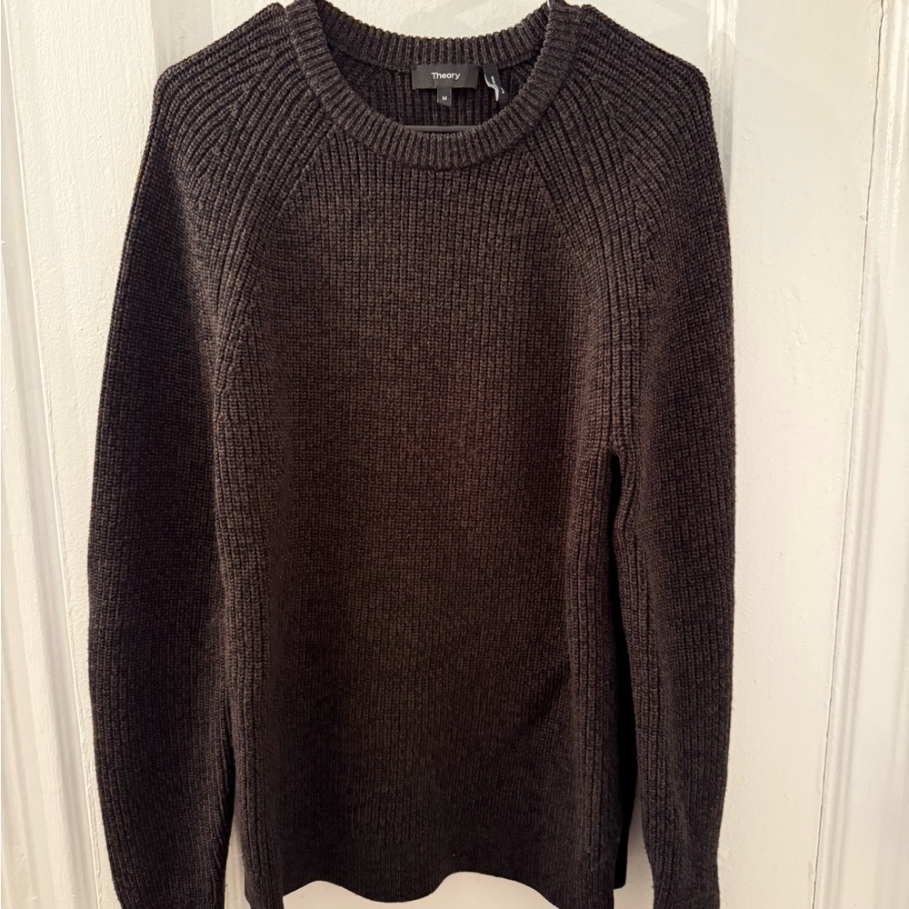 Theory Men's Dark Brown Crewneck Sweater